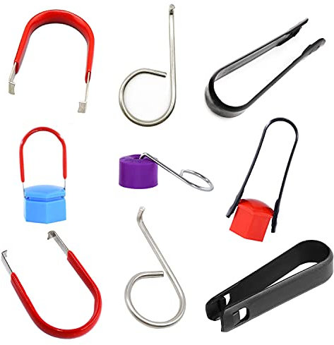 QISF 6 PCS Wheel Bolt Cap Cover Removers Tool Set,Tyre Nut Center Cover Cap Puller Tweezers Removal Tool,Bolt & Nut Covers Key for Cars