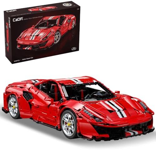CaDA C61043W 488 1: 8 Sportwagen, Master baustein Sportwagen, 3236 Teile Technik Rennwagen, kompatibel mit großen markenbausteinen