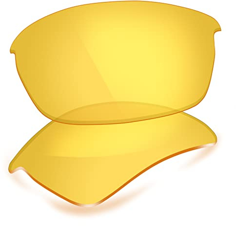 ThunderClap Verres de rechange en polycarbonate pour lunettes de soleil Oakley Flak Jacket 63 mm, Jaune cristal., Flak Jacket