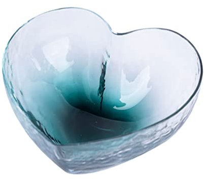 Cabilock Heart-shaped Bowls for Salad,Glass Jewelry Ring Dish Tray Kitchen Household Cooking Gifts for Home Kitchen Xmas Wedding Valentine's Day Anniversary Birthday Party Decor