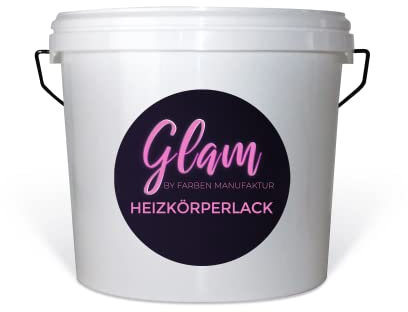 Farben Manufaktur Glam Heizkörperlack auf Kreidebasis auch mit Glitzer Heizkörperfarbe Kreidefarbe bunt sdm. Glitzerfarbe 1L, Farbe: grau rot