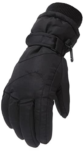 arbeitshandschuhe kinder Ski-Skating-Handschuhe Snowboarden Jungen Mädchen Schnee Warme Größe Outdoor Winter M/L Winddicht Kinder Kinderhandschuhe & Fäustlinge kinder fingerhandschuhe (Black-1, M)