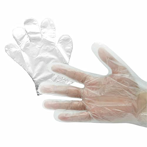 JKG® 100 Disposable Gloves - Food Safe Disposable Cooking Gloves | XL Medium Large Plastic Food Prep Gloves | Latex Free, Polyethylene Work Kitchen Disposable Cleaning Gloves