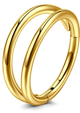 VFUN 16G 316L Chirurgenstahl Hinged Clicker Ring Septum Piercing Nasenpiercing für Damen Herren CZ Inlaid Helix Knorpel Piercing Ohr 8-10MM