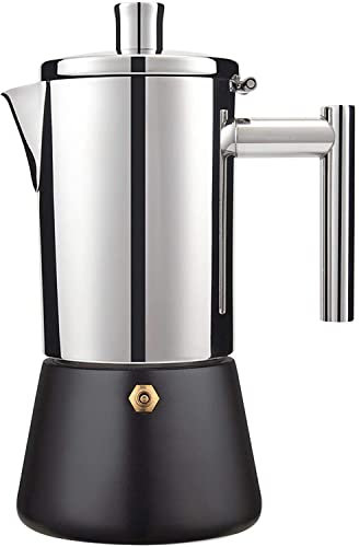 VVHUDA Caffettiere Piano cottura in acciaio inox Espresso Moka - Caffettiera cubana Caffettiera italiana per fornelli a gas o elettrici a induzione Bollitore (Colore : A) small gift