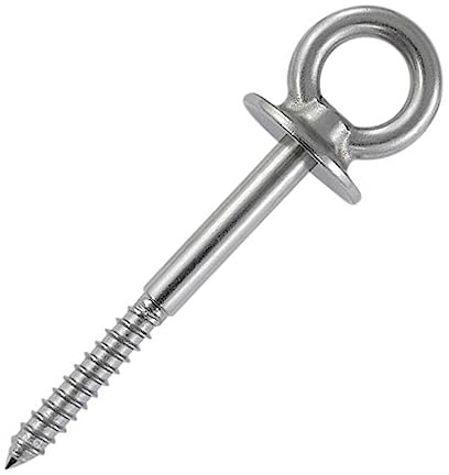 Bullone ad occhiello 12 x 100 in acciaio inox A4 – Bullone ad anello con colletto e filettatura in legno, bullone per occhio/occhiello – NIRO, Nirosta, AISI 316