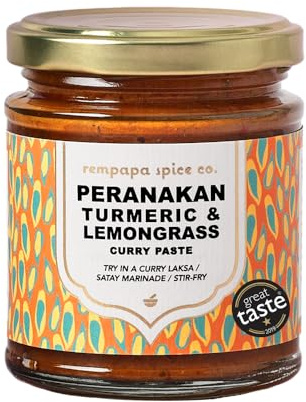 Rempapa Peranakan Turmeric & Lemongrass Curry Paste | BBQ Satay Marinade | Vegan Laksa Base | Stir-fry Paste | 180g