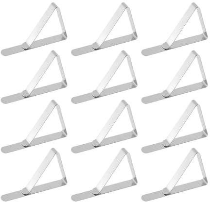 Tischdeckenklammern, Edelstahl, verstellbare Tischdeckenhalter für Picknicks, Partys, Abendessen (4,5 cm), 12 Stück