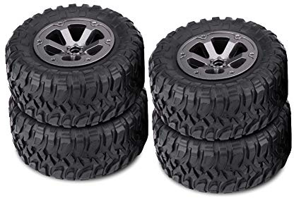 Yctze 1:16 Scale 4pcs/set Crawler Tires, Rubber Tyres RC Accessory for Remote Control Military Car, Compatible with 1/10, 1/12, 1/14, 1/18 Scale RC Trucks, Cars, and Trailers