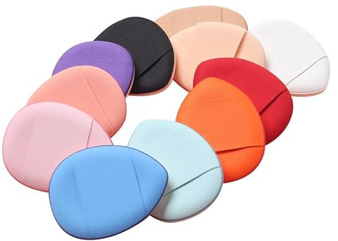 12 Esponjas de Maquillaje Mini, Borlas de Polvo, Accesorios Faciales para Fiestas y Halloween