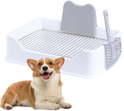 Hundetöpfchen-Tablett für den Innenbereich, Hundetrainingstöpfchen | Welpen-Mesh-Katzentoilette - Trainingstoilette für Hunde mit abnehmbarem Gitter, Schutzwand, Töpfchentrainer für Hundetoiletten