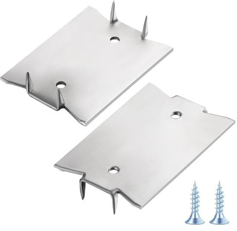 Wensilon(30 pcs)1.5X2 Inch 16-Gauge Anti-Nail Protection Plate Shield Stainless Steel, Nail Plate for Wood Studs, Steel Cable Wire Protector Plate with Sharp Pointed Prongs for Protection Plumbing