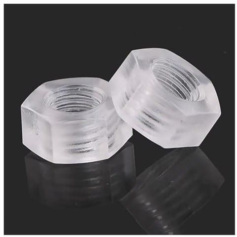 20/50 STÜCKE M3 M4 M5 M6 Durchsichtige Nylon-Sechskantmuttern Transparente Kunststoff-Sechskantmuttern(50pcs,M5)