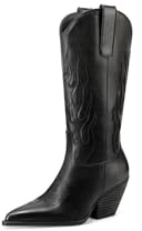 QUEEN HELENA Stivali Camperos con Tacco Stivaletti a Punta Texani Donna W302