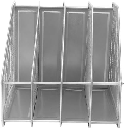 HOODANCOS 4 Schreibtisch-drahthalter Desktop-dokumentenhalter Desktop-bücherregal Bücherregal Fürs Büro Magazinhalter Aus Draht Ordner-organizer Desktop-dokumenten-organizer Silver