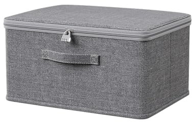 ACESOME Boîte de rangement verrouillable pour médicaments, boîte à pharmacie avec serrure à combinaison, boîte de rangement pour bonbons, jouets (40 x 30 x 21 cm)