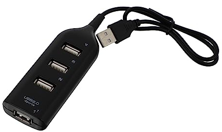 Angoily 2 Pièces Concentrateur à 4 Ports Périphérique D'extension USB Adaptateurs USB Concentrateurs USB Extenseur USB 2.0 Port D'extension USB Rallonge USB Hub USB 2.0 Abdos Black