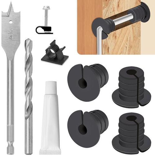 Starlink Cable Grommet Routing Kit for 3/4 inch Wall Hole, 4PCS Wall Grommets Accessories Including 3/4 Spade Drill Bit, Drill bit, and 40 Wall Wire Clips
