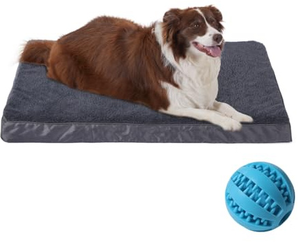 GUPPBF Orthopädisches Hundebett für Große Hunde – Wandelbare (kühl/warm) Hundematte, Abnehmbar und Waschmaschinengeeignet, Wasserdichtes Hundebett, Dunkelgrau, 112 cm × 80 cm × 7,5 cm