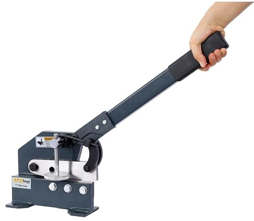 Industrial Sheet Metal Plate Shear, Professional Grade Manual Hand Shear with Mounting Base & Workbench Mount, Heavy Duty Manual Hand Cutter for Steel Plates and Rods