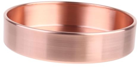 COSMEVIVI Nordischer Schmuck-aufbewahrungstablett Aus Reinem Kupfer Rundes Dekotablett Mit Roségold Umrandung Vielseitiges Organizer-tablett Für Schmuck Nüsse Und Kleine Gegenstände