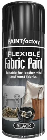 SCHNAZZ 2x Flexible Fabric Black Spray Paint 200ml, Fast Drying Spray, Suitable for most fabrics, Leather Vinyl Textile and Clothes