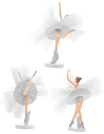 IMIKEYA Ballerina-kuchenaufsatz-set 3er-pack Mini-ballerina-cupcake-aufsätze Tüll-mädchen-kuchenaufsatz Leicht Und Stabil Für Die Dekoration Von Geburtstagskuchen