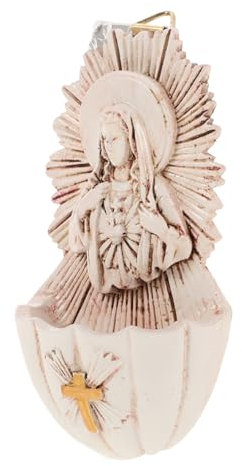 HOLIDYOYO Fontaine Eau Sainte Résine Pour Décoration Murale Catholique Accessoire Élégant Pour Entrée Ou Salon Pour Baptêmes Mariages Et Fêtes Religieuses Dimensions
