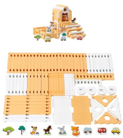 Sharplace Blocs Construction pour Maison en Bois, Jouet éducatif, ingénierie, Construction, pour garçons, Filles, Adultes et Enfants
