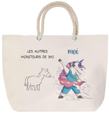 Planetee Sac de plage Moniteurs d'auto–école Les Autres vs Moi – Cabas Cadeau Anniversaire Femme Noël Fête des Mères Grand Sac Transport Sport