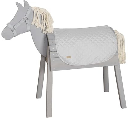 roba Accessoires Set für Outdoor Spielpferd roba Style - Decke & Halfter für Voltigierpferd - Zubehör für Kinder ab 3 Jahren - Leicht abwischbare Mikrofaser - Grau