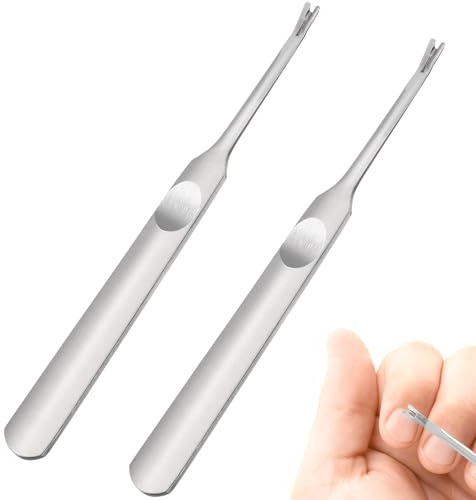KJHBV Rimuovi Cuticole in Acciaio Inossidabile 2 Pezzi, Strumento a Forma a V per Spingere e Tagliare Cuticole Eccessive, per Unghie Mani e Piedi