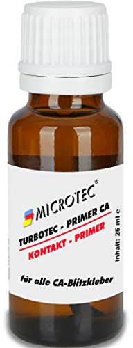 Microtec® Primer CA | zuverlässiger Haftvermittler für CA-Kleber | 25ml | zur Vorbehandlung von schwer zu verklebenden Flächen | extra starke Wirkung | für Polypropylen, Polyethylen, Teflon, Silikon