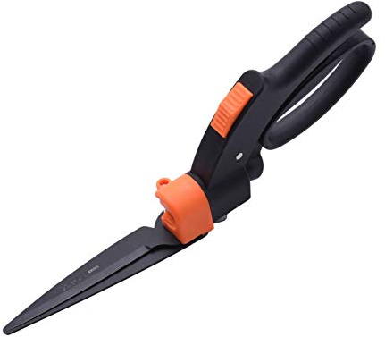 Edward Tools Swivel Hedge Shears with 360 Degree Rotation - Harden Stainless Steel Blade Lawn Scissors - Easy Edging - Ergo Grip Handle with Safety Lock