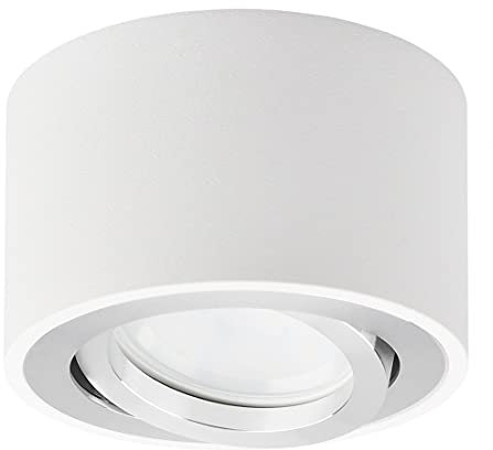 KYOTECH Ceiling LED Adjustable Spotlight 5W LED Module Included Ø80*50mm(3.15 * 1.97in) Surface Mounted Downlight Warm White 3000K 400LM Ceiling Light Spotlights for Living Room, Hallway, Corridor