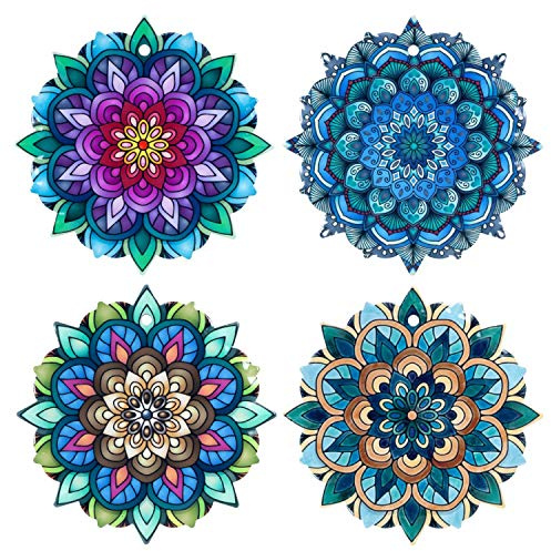 Dessous de plat x4 Mandala céramique 18 cm