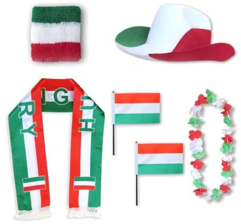 Sonia Originelli Fan-Set Ungarn Fan-Set 1 XXL - Ungarische Fanartikel EM WM Fußball Party Karneval