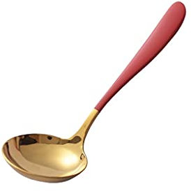 WRLRUILIAN Espresso Spoons Stainless Steel Soup Spoon Household Long-handled Spoon Oil Filter Professional Kitchen Skimmer Spoon 2pcs Tea Spoons (Color : A)