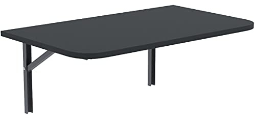 AKKE Klapptisch Wandklapptisch Esstisch - Klappbar Faltbar Platzsparend - Abgerundete Ecken - 80cm x 35cm - Anthrazit