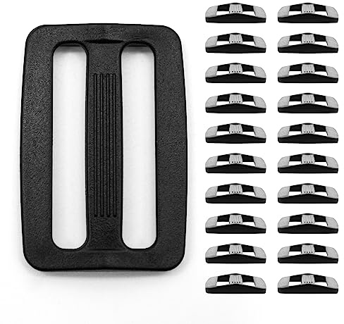 DOJA Barcelona | Kunststoff Schnallen | 20er Pack | Leiterschnalle | Innenbreite | aus Kunststoff | Rucksackschnallen | Gurtband Schnallen, Versteller Schnalle für Rucksack oder Taschen
