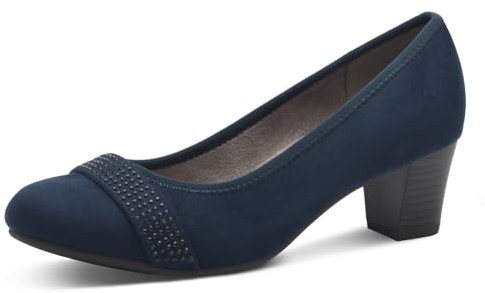 Jana Damen Pumps mit Glitzerdetails Vegan, Blau (Navy), 39 EU