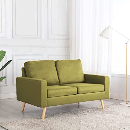 Festnight Sofa 2 sitzer zweisitzer Sofa Couch 2 sitzer Sofas & couches Stoffsofa Loungesofa Doppelsofa für Wohnzimmer Sofa klein 2 sitzer für jugendzimmer Empfang Café Grün 2-Sitzer