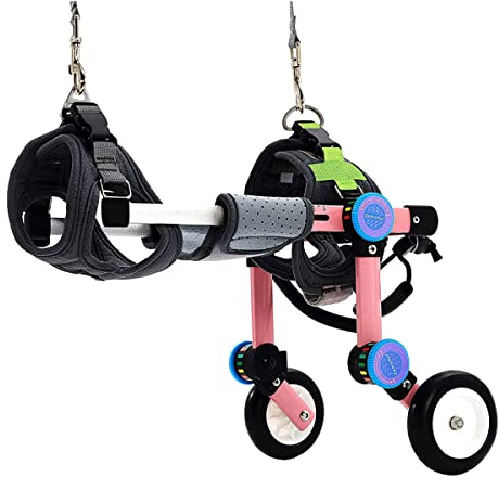 ASHILD Hund Rollstuhl, Passend für Haustier Cat Puppy Beagle Schaeferhund Lähmung Verletzt Hinterbeine Rehabilitation, Einstellbar, 2 Räder 5kg (15lbs)- 25kg
