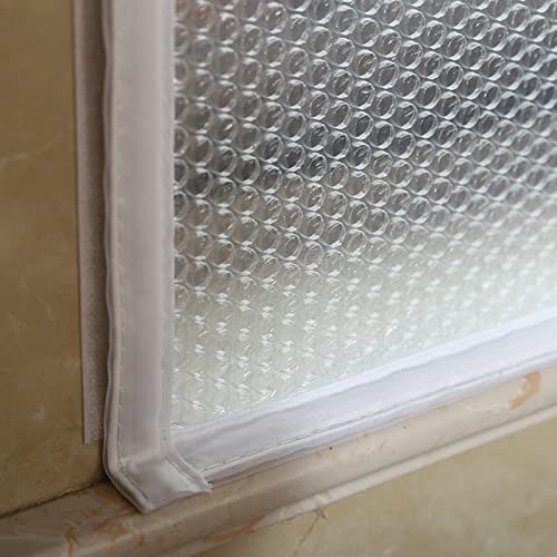 Kit D'isolation de Fenêtre pour l'hiver,Film Fenetre Isolant,Rideaux Isolant,Couverture de Fenêtre en Plastique,Protection Contre le Froid,Isolation Thermique,Largeur x Hauteur (110x120cm)