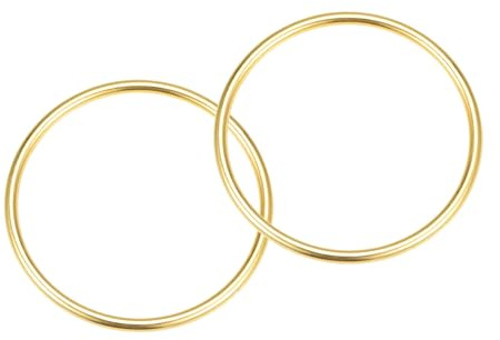 METALLIXITY Metall O Ring Schnallen (50mm ID 3mm Dicke) 2Stk Geschweißt Zinklegierung Runde Ringe - für Handwerk Basteln Taschen Geldbörsen Gold Ton