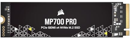 Corsair MP700 PRO 4TB M.2 PCIe Gen5 x4 NVMe 2.0 SSD – M.2 2280 – Up to 12,400MB/sec Sequential Read – High-Density TLC NAND – Black