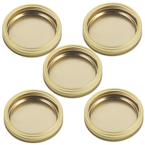 Amosfun 5sets Canning Lids Tinplate Lids for Jars Airtight Jar Covers Wide Mouth Canning and Ring