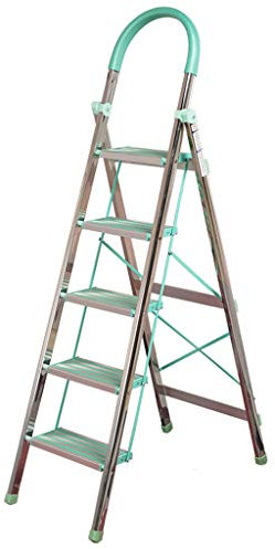 HYUFEIAO Tritthocker Mehrzweckleiter, Wohnzimmer-Fünf-Stufen-Leiter Edelstahl-Vier-Stufen-Tragleiter Haushaltsleiter/50 x 95 x 173 cm