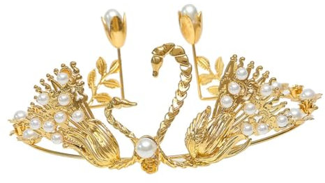 ULDIGI Lot De 2 Couronnes De Cygne En Métal Pour Décoration De Gâteau Danniversaire Accessoire Pour Décoration De Mariage