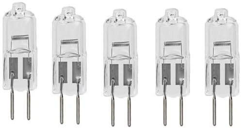 UGEFKMQ Capsule G5.3 Halogen Bulbs 12V 75W T4 Jc Type 2 Pin Base G5.3 Halogen Light Bulbs Dimmable Warm White 5Pc 50W